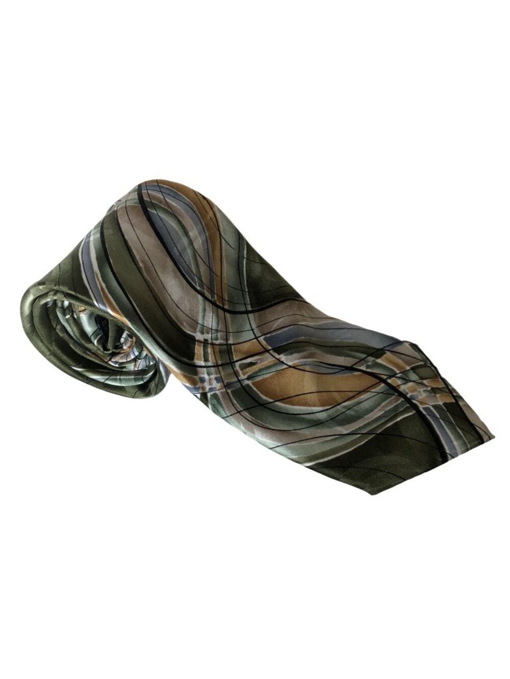 J Garcia Emerald City Collection Fifty Three Necktie Silk Green Gold Office Work